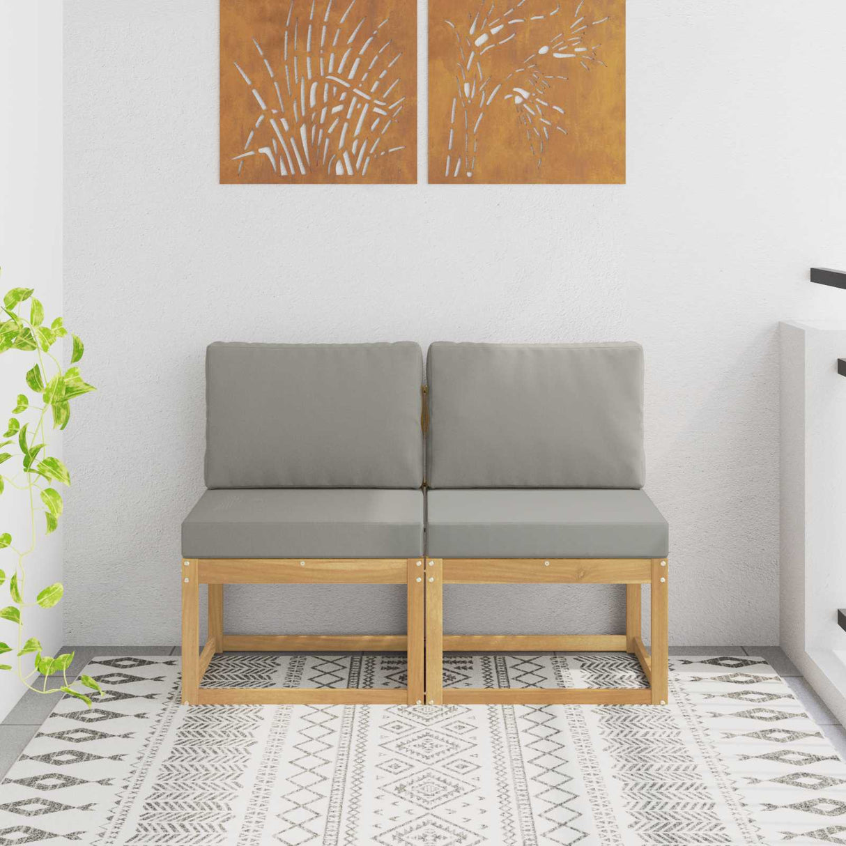 vidaXL Buiten Midden Sofa Massief Acacia Hout Naturel