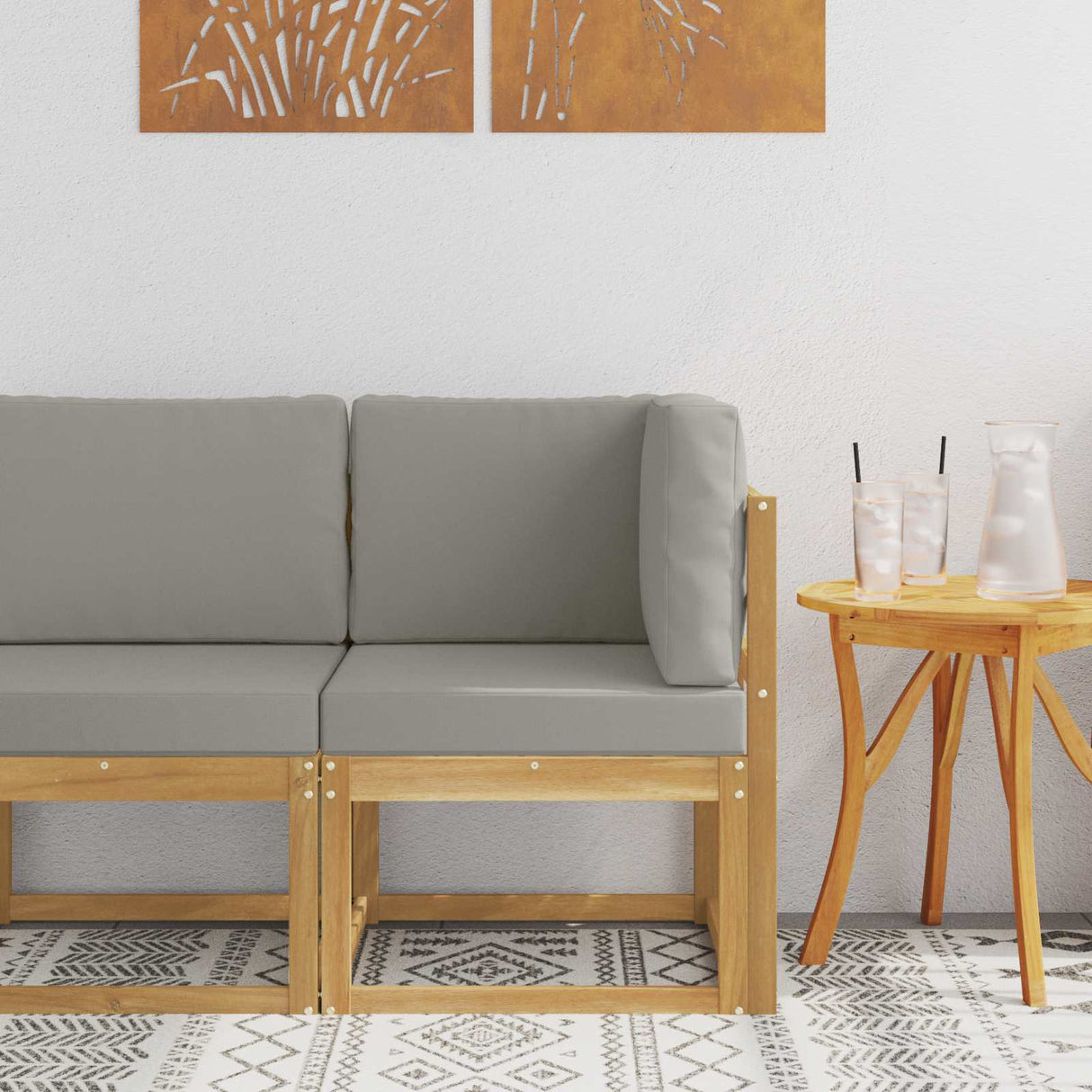 vidaXL Buiten Midden Sofa Massief Acacia Hout Naturel