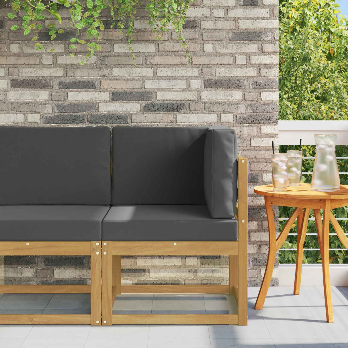 vidaXL Buiten Midden Sofa Massief Acacia Hout Naturel