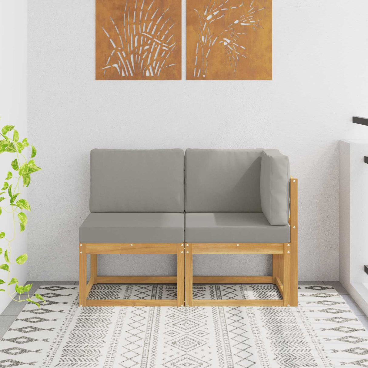 vidaXL Buiten Midden Sofa Massief Acacia Hout Naturel