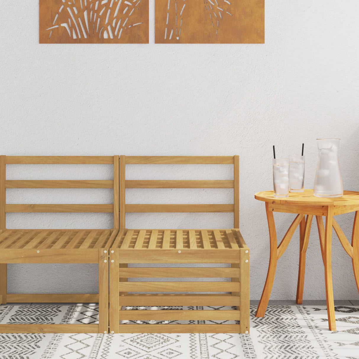 vidaXL Garden Table Solid Acacia Wood Natural 59 x 59 x 37 cm