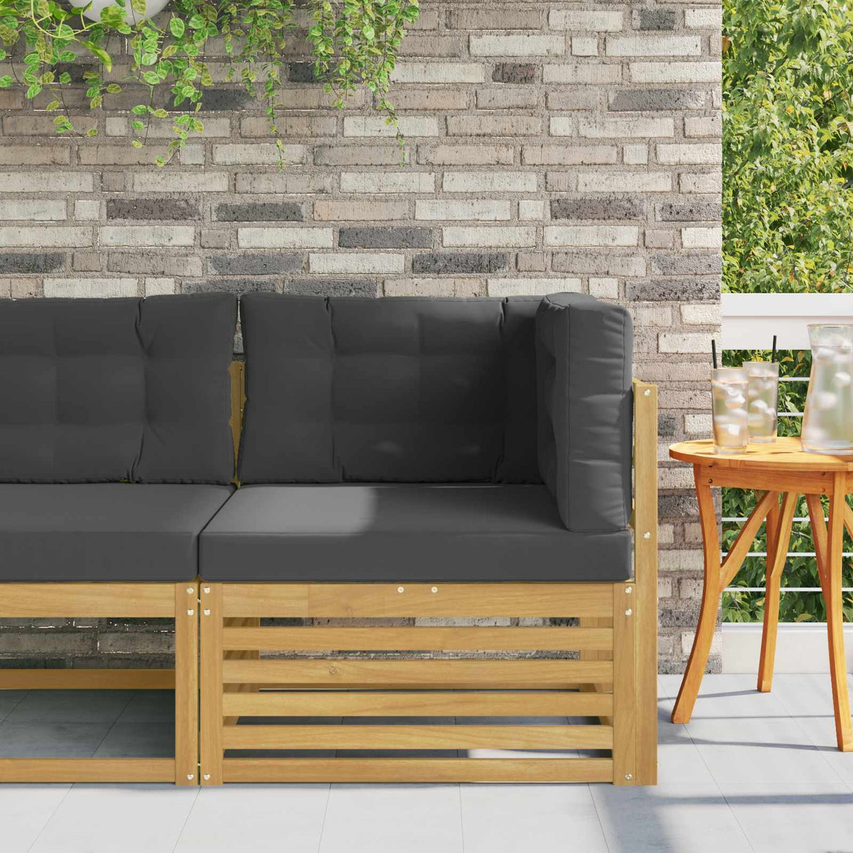 vidaXL Outdoor Footstool Solid Acacia Wood Natural