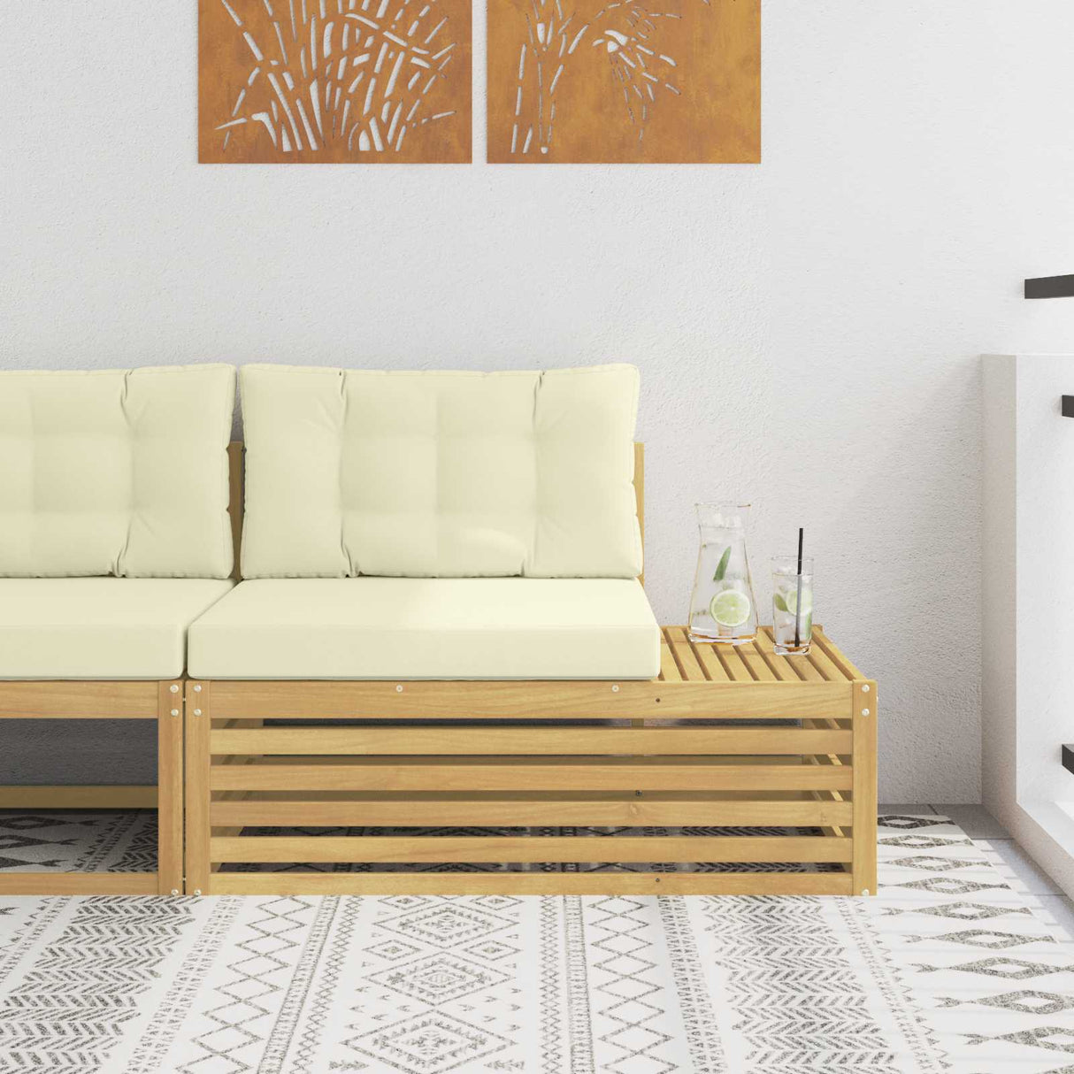 vidaXL Outdoor Footstool Solid Acacia Wood Natural