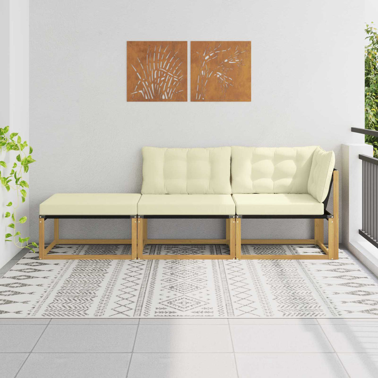 vidaXL Buiten Voetenbank Massief Acacia Hout Naturel