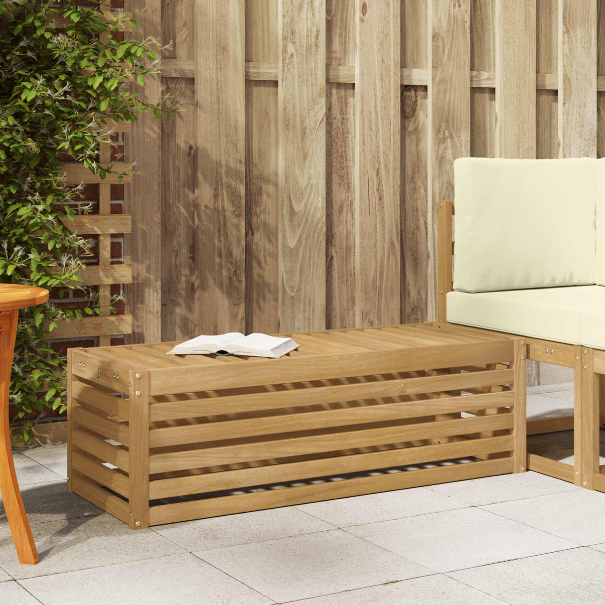 vidaXL Wooden Stool Bench Natural 43 x 43 x 37 cm Solid Acacia Wood