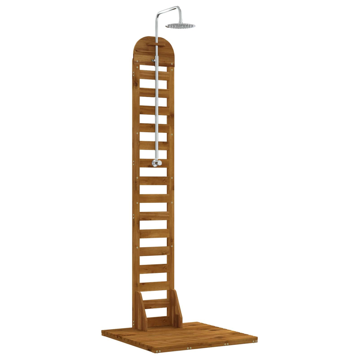 vidaXL Outdoor Shower 225 cm Solid Acacia Wood and Stainless Steel White