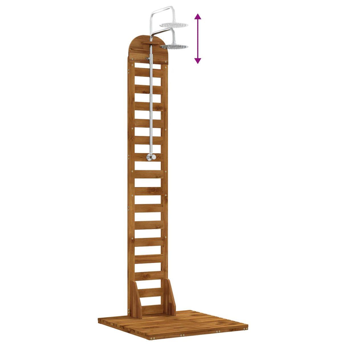 vidaXL Outdoor Shower 225 cm Solid Acacia Wood and Stainless Steel White