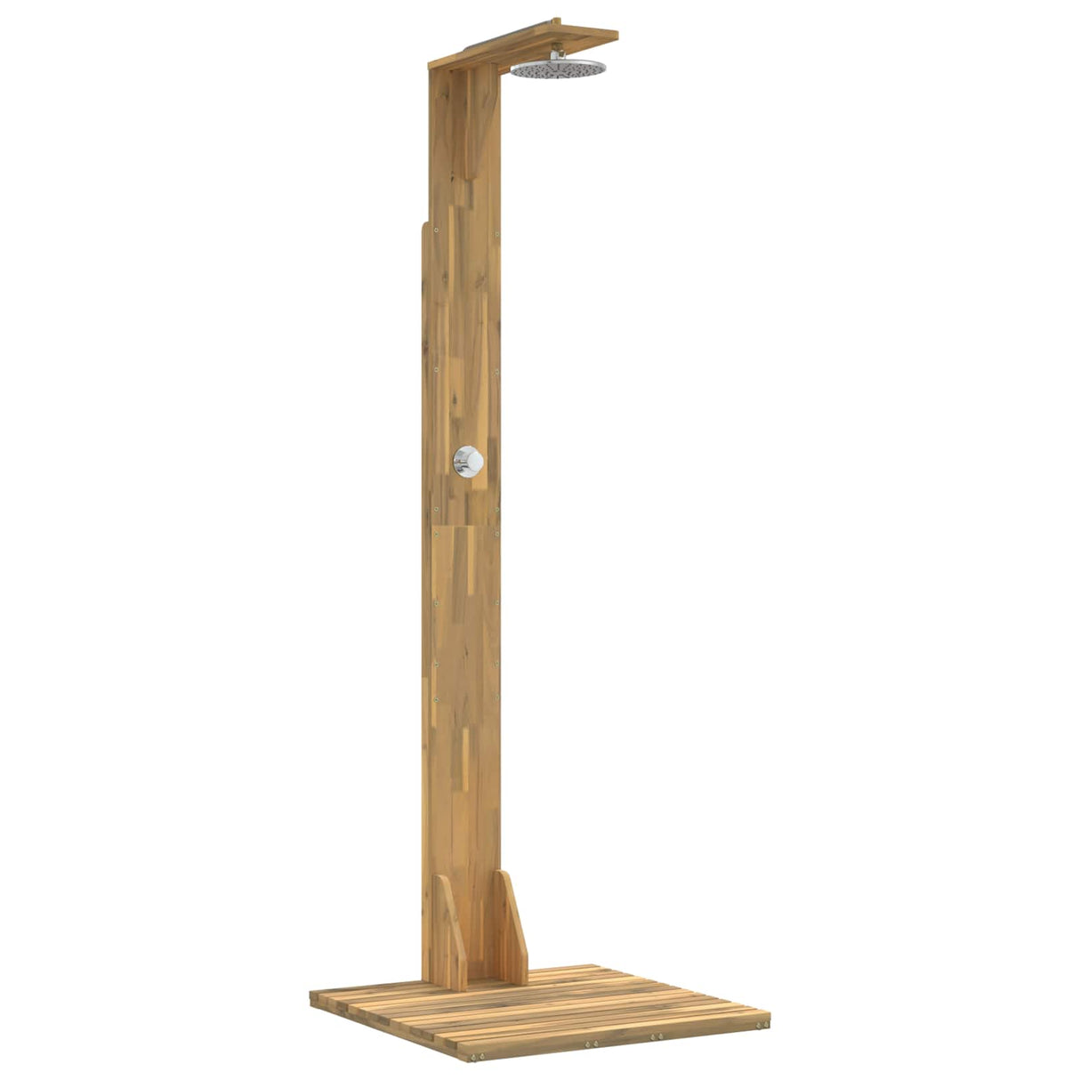 vidaXL Buitendouche 219 cm Massief acaciahout en roestvrij staal