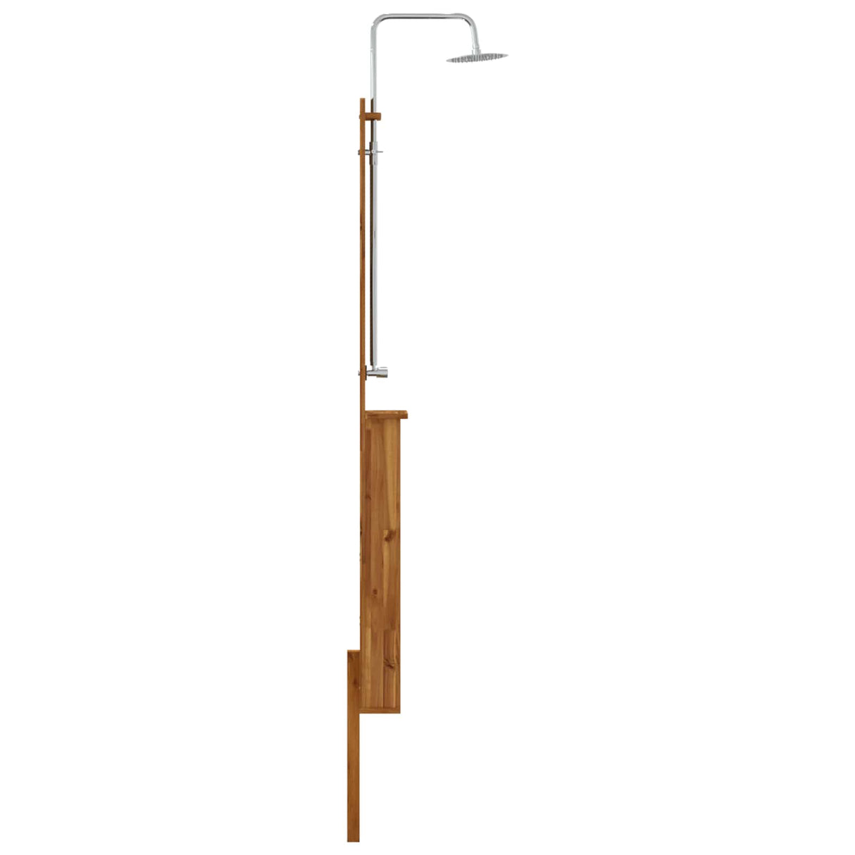 vidaXL Buitendouche 217 cm Massief acaciahout en roestvrij staal Wit