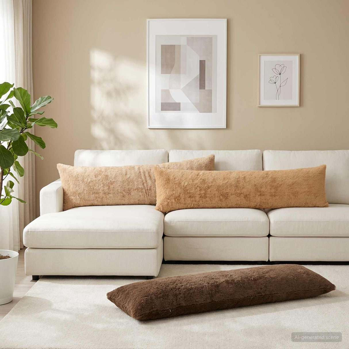 vidaXL Kussensloop 6 st HEERLEN Wit 30 x 30 cm Nep Konijnenbont
