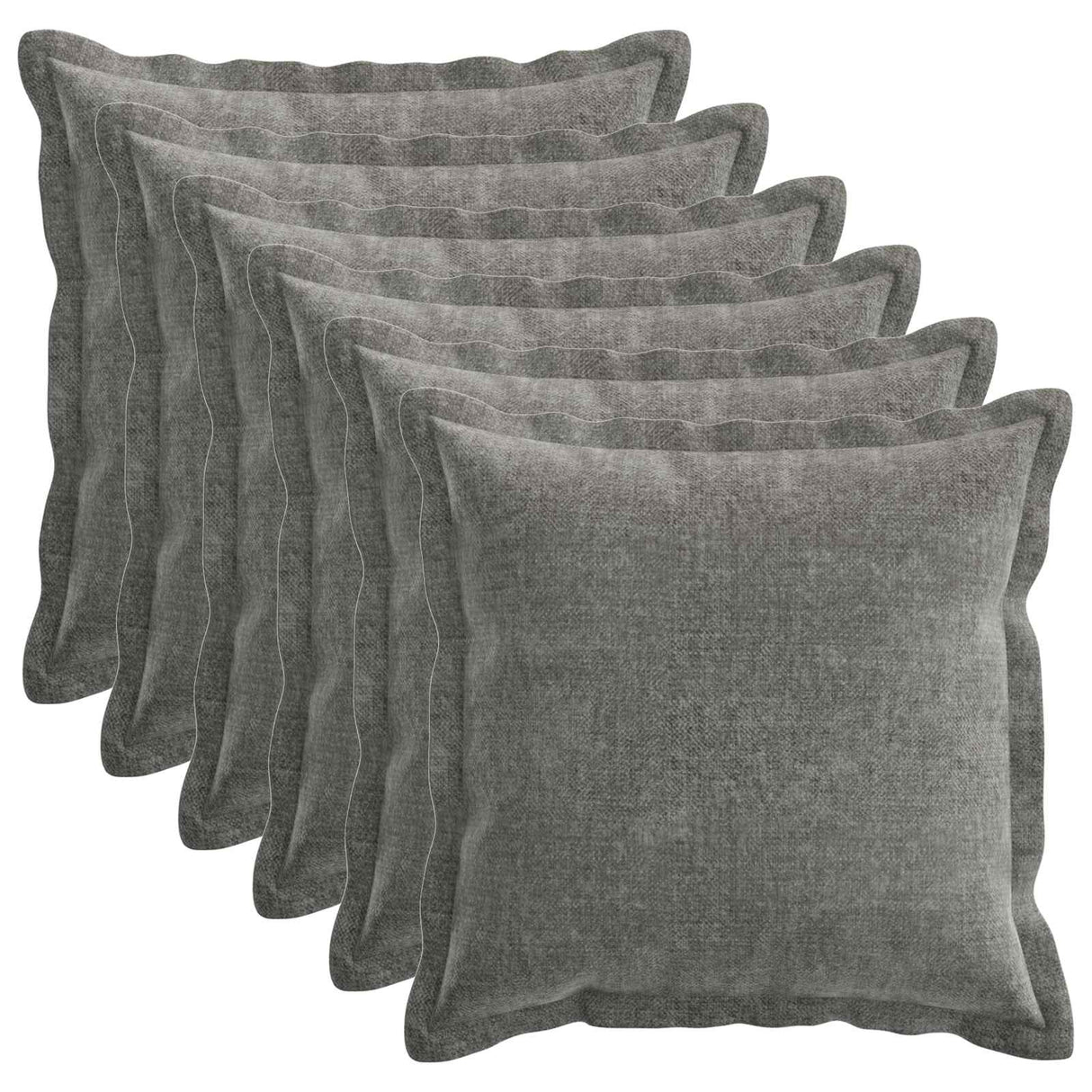 vidaXL Kussensloop 2 st HOUTEN Donkergrijs 30 x 30 cm Chenille Stof