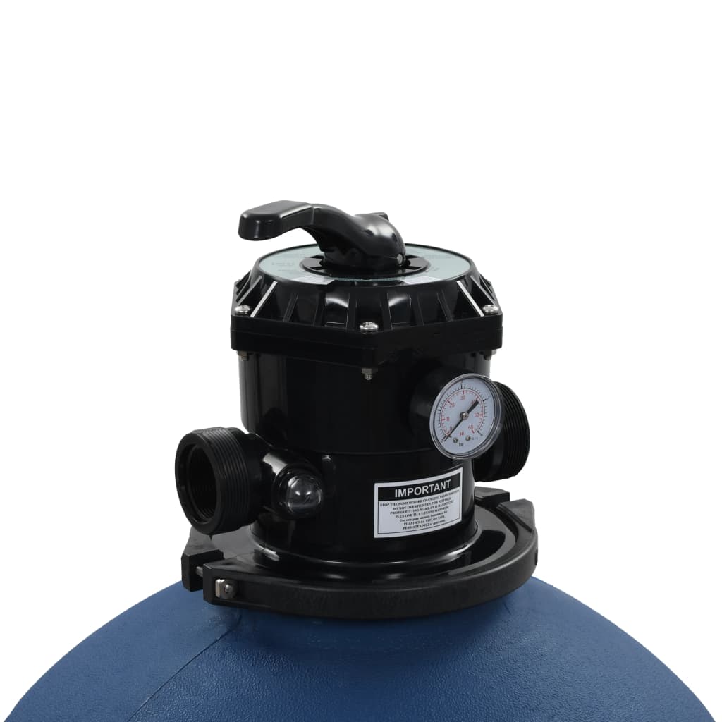 vidaXL Zwembadzandfilter met 6-positie ventiel 560 mm blauw