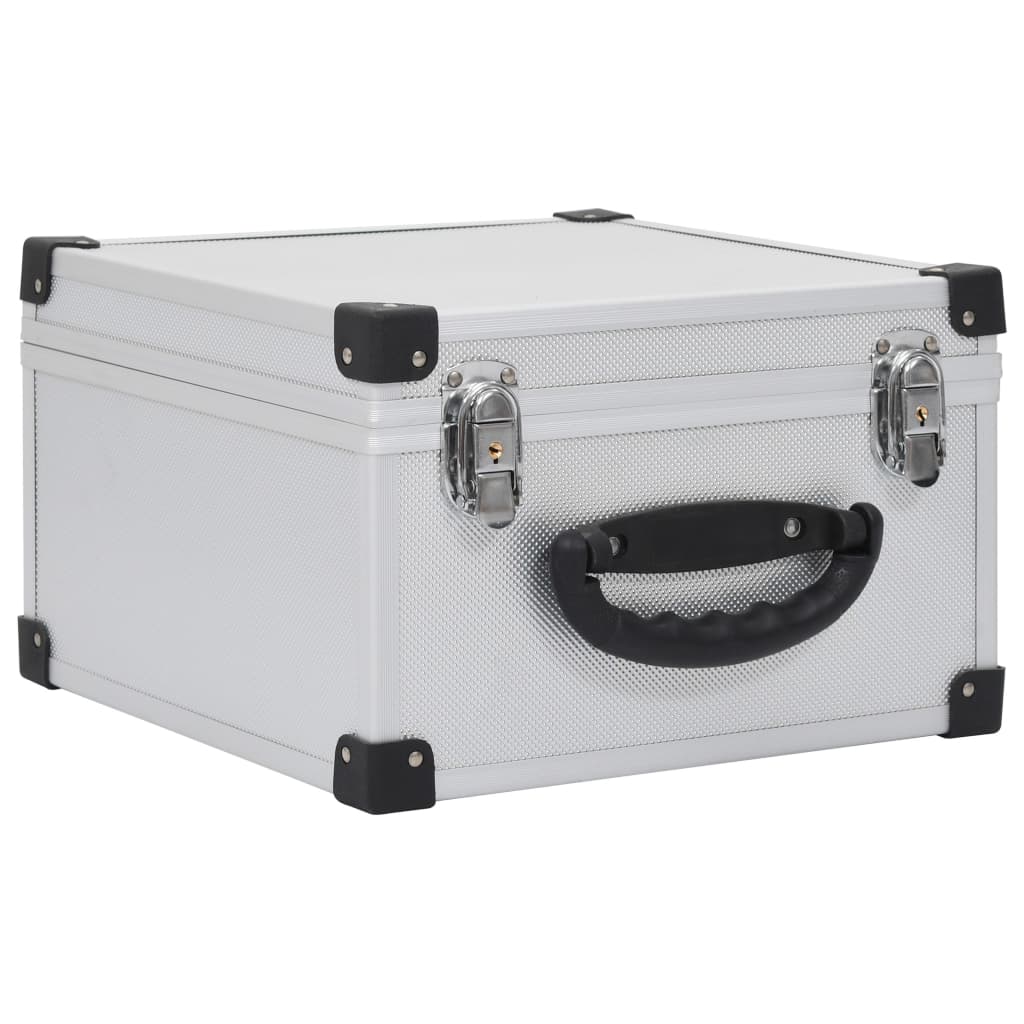 vidaXL Cd-koffer voor 80 cd's aluminium ABS zilverkleurig