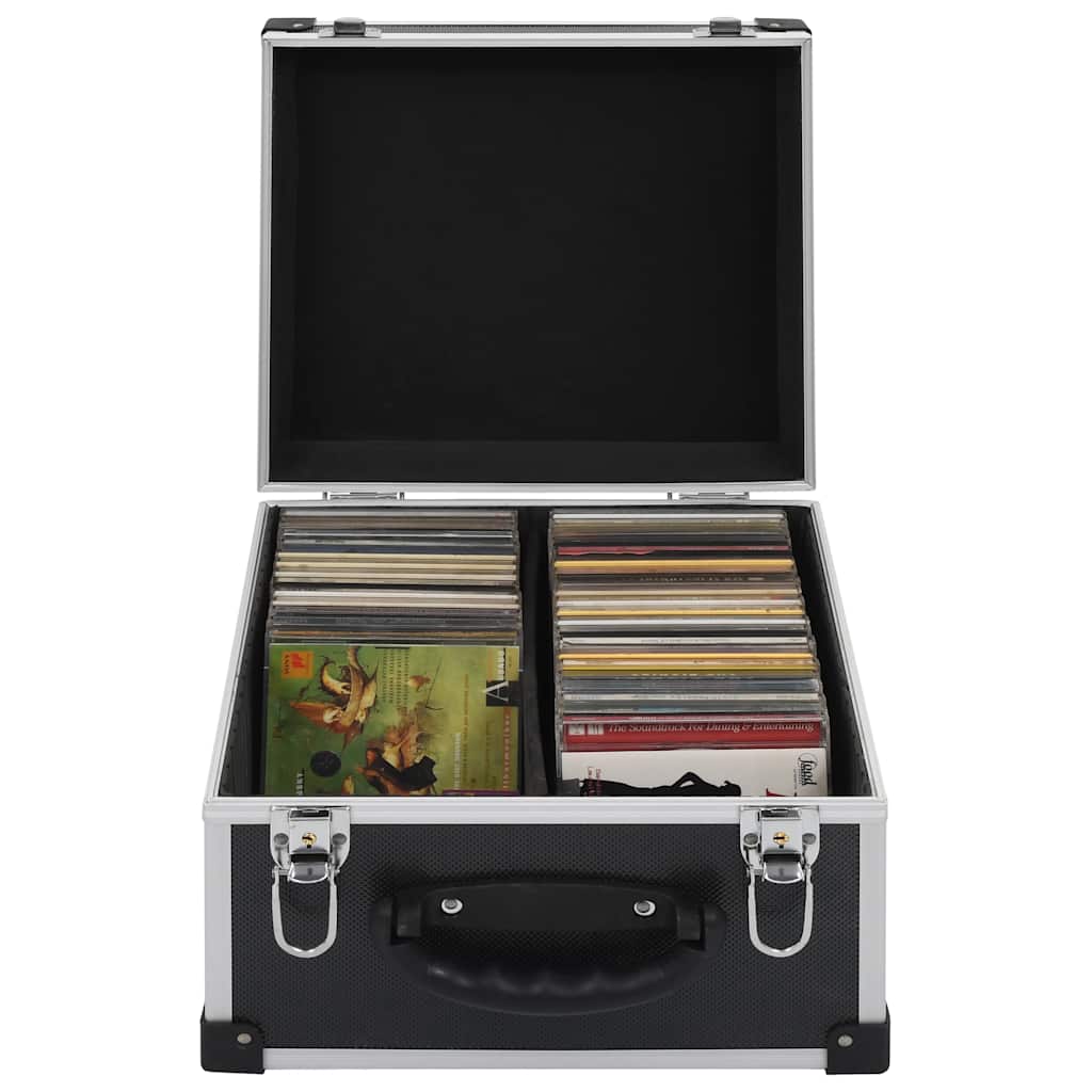 vidaXL Cd-koffer voor 80 cd's aluminium ABS zilverkleurig