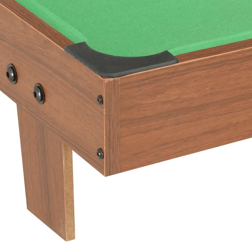 vidaXL Minipooltafel 3 Feet 92x52x19 cm bruin en groen