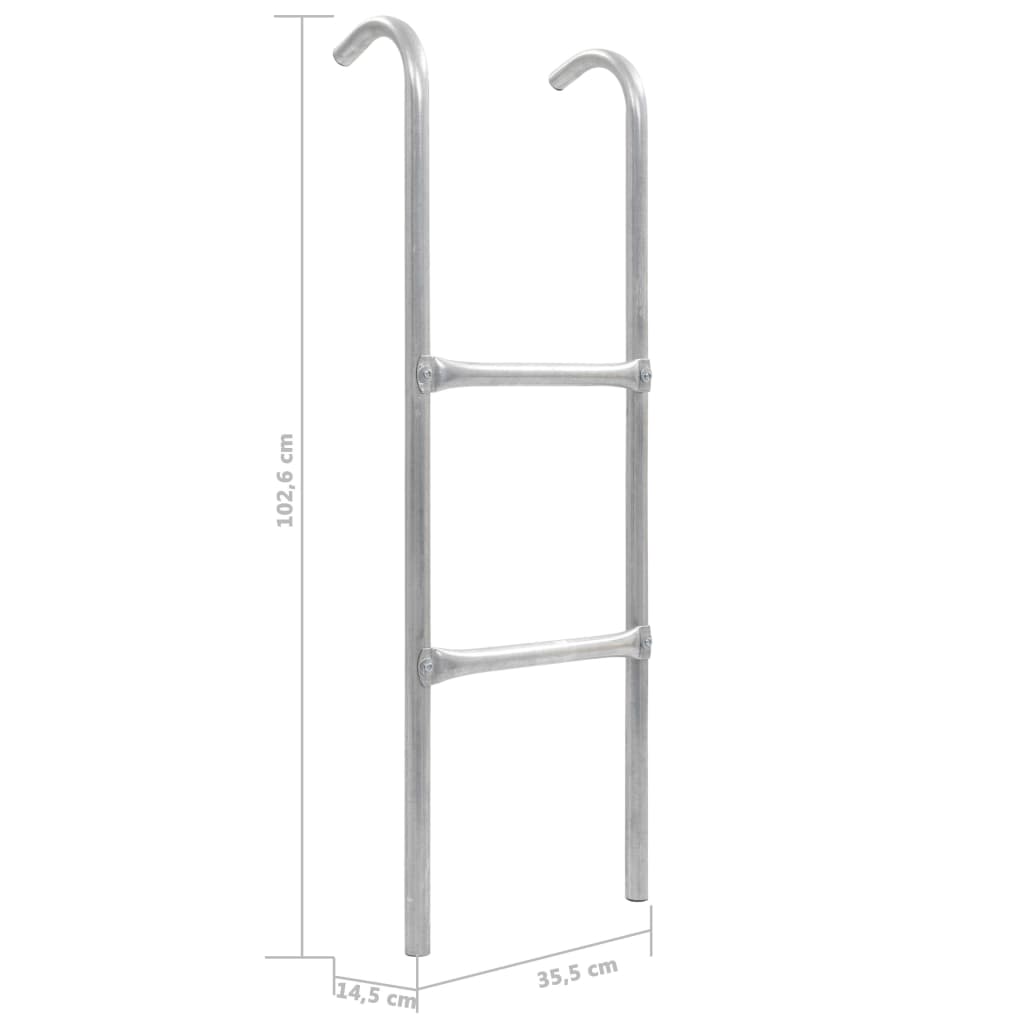 vidaXL Trampolineladder met 2 sporten 72 cm staal zilverkleurig (geschikt voor 65 cm hoogte)