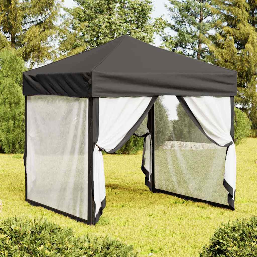 vidaXL Partytent inklapbaar met zijwanden 2x2 m blauw