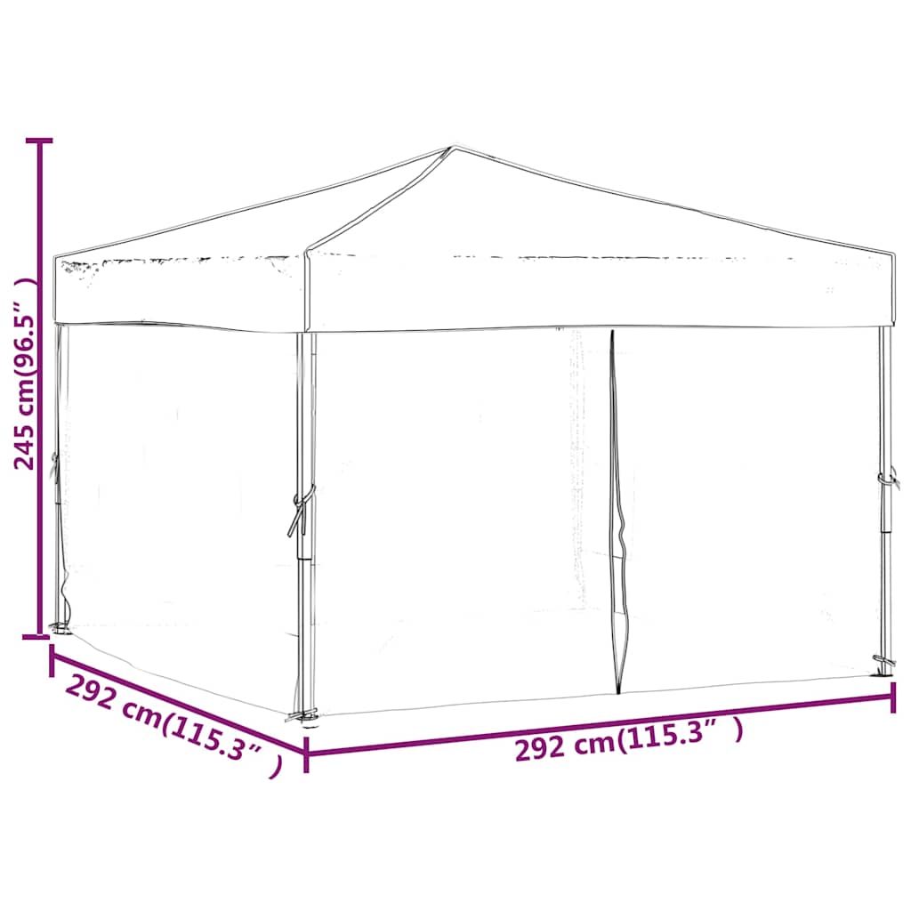 vidaXL Partytent inklapbaar met zijwanden 2x2 m blauw