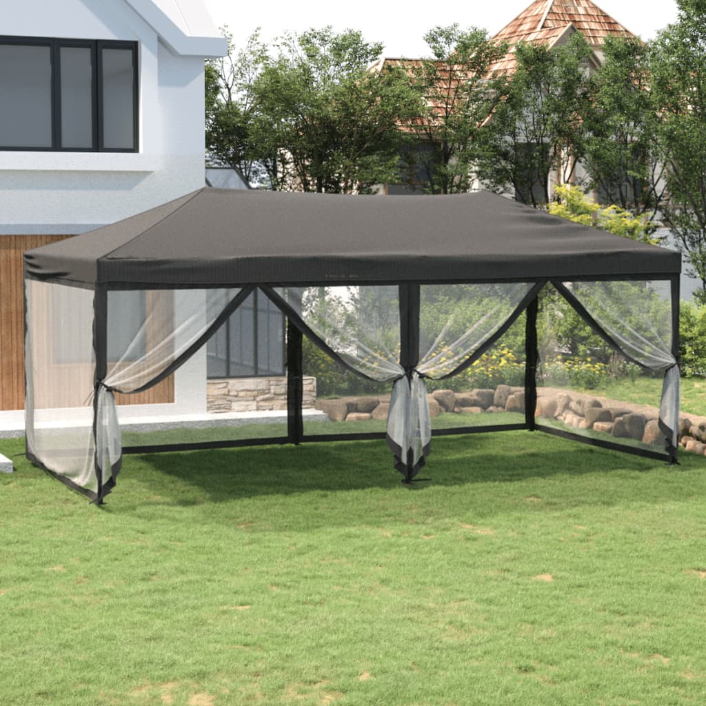 vidaXL Partytent inklapbaar met zijwanden 2x2 m blauw