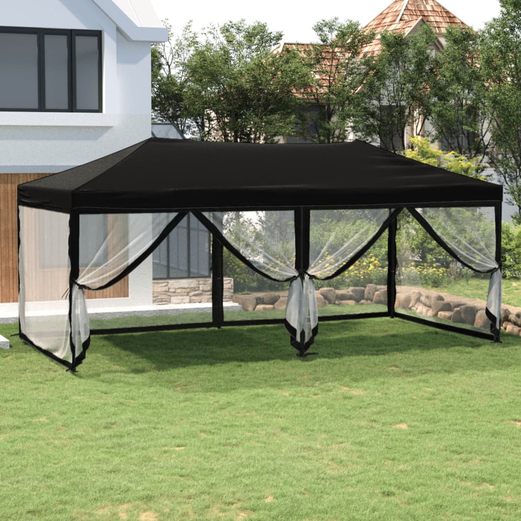 vidaXL Partytent inklapbaar met zijwanden 2x2 m blauw