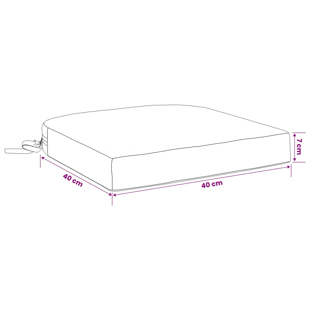 vidaXL 1-delig zitkussen SOEST 100% Polyester Grijs 40 x 40 x 7 cm