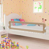 vidaXL Toddler Bed Rail 102x42 cm Polyester Taupe