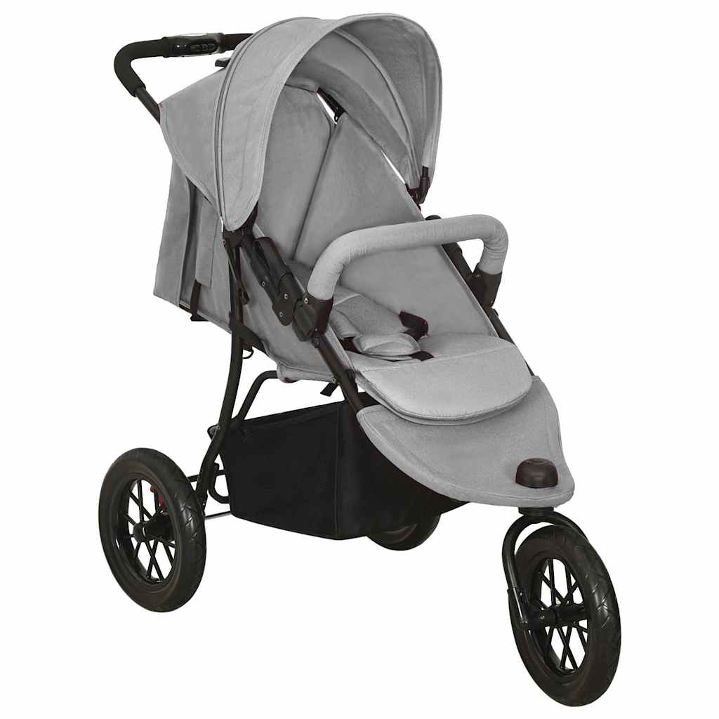 vidaXL Stroller steel light grey