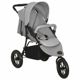 vidaXL Stroller steel light grey