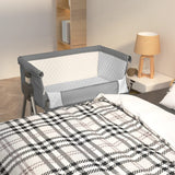 vidaXL Baby Bed with Mattress Linen Light Grey