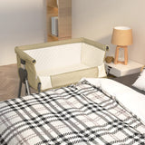 vidaXL Baby Bed with Mattress Linen Light Grey