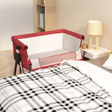 vidaXL Baby Bed with Mattress Linen Light Grey