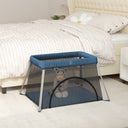 vidaXL Babybox met matras linnen lichtgrijs