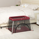 vidaXL Babybox met matras linnen lichtgrijs