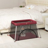 vidaXL Baby Playpen with Mattress Linen Light Grey