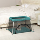 vidaXL Babybox met matras linnen lichtgrijs