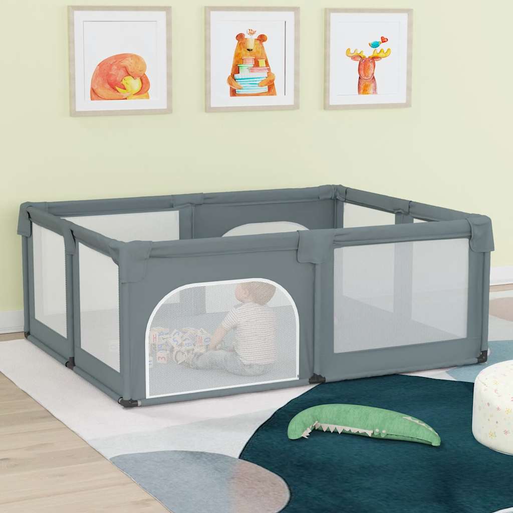 vidaXL Baby Wardrobe with 2 Doors Oxford Fabric Light Grey