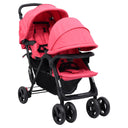 vidaXL Tweelingkinderwagen tandem staal lichtgrijs