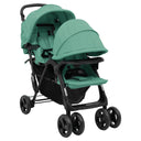 vidaXL Tweelingkinderwagen tandem staal lichtgrijs