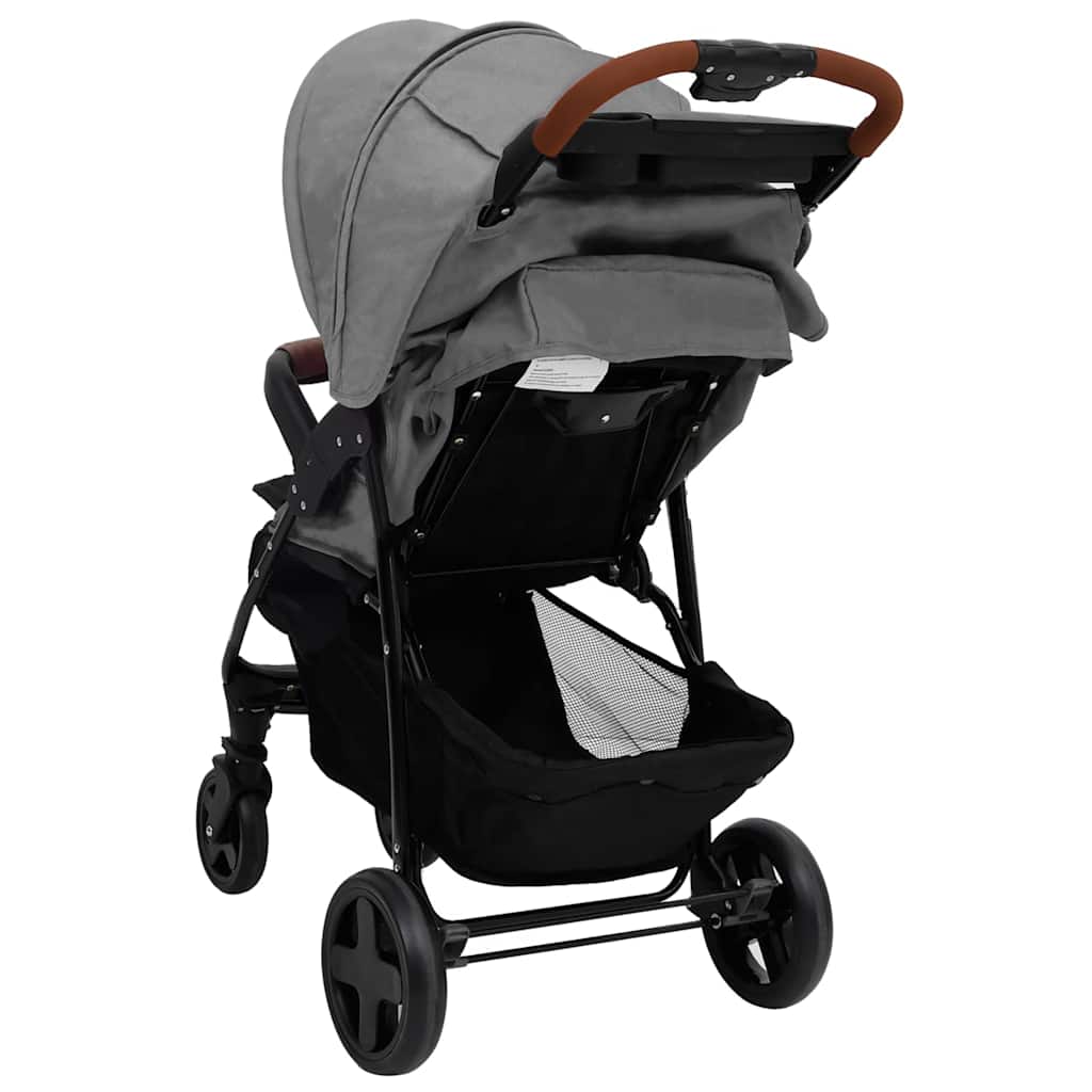 vidaXL 2-in-1 Steel Stroller Light Grey