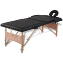 vidaXL Inklapbare massagetafel 2 zones met houten frame (blauw)