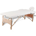 vidaXL Inklapbare massagetafel 2 zones met houten frame (blauw)