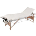 Inklapbare massagetafel 3 zones met houten frame (blauw)