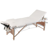 Inklapbare massagetafel 3 zones met houten frame (blauw)