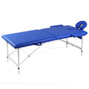 vidaXL 2-Zone Foldable Massage Table Aluminium Frame Cream White