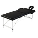 vidaXL 2-Zone Foldable Massage Table Aluminium Frame Cream White