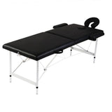 vidaXL 2-Zone Foldable Massage Table Aluminium Frame Cream White