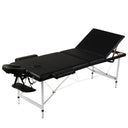 Inklapbare massagetafel 3 zones met aluminium frame (creme)