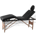 vidaXL Inklapbare massagetafel 4 zones met houten frame (blauw)