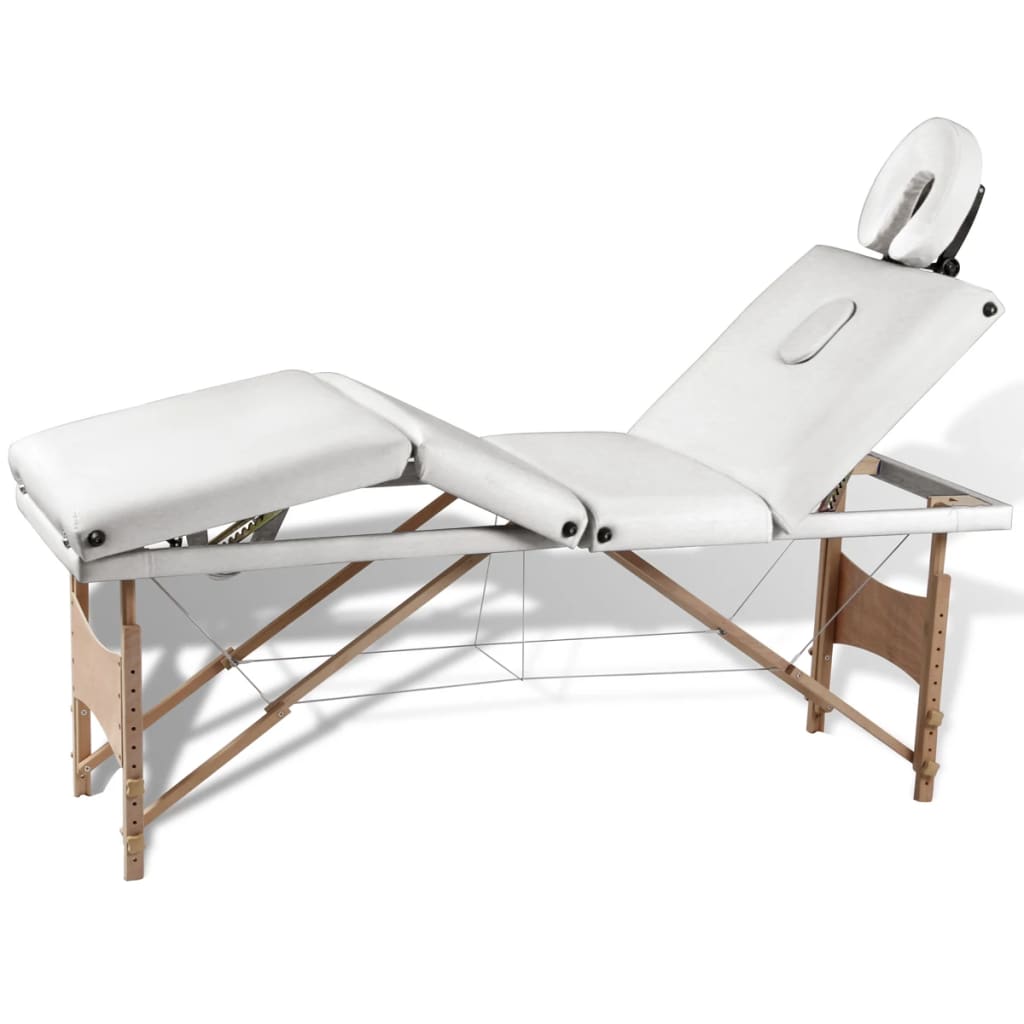 vidaXL Inklapbare massagetafel 4 zones met houten frame (blauw)