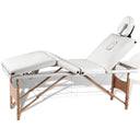 vidaXL Inklapbare massagetafel 4 zones met houten frame (blauw)